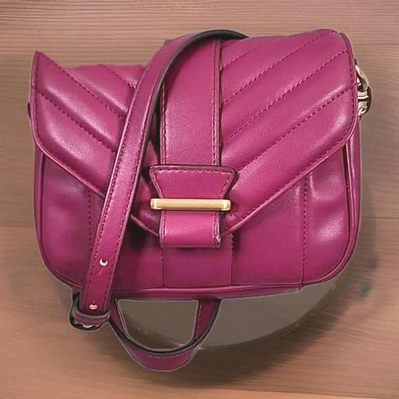 Time and Tru Crossbody Bag Pink Handbag Quilted Foldover Flap Ext Slip Pocket - Picture 1 of 11